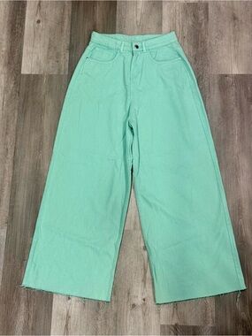 Mint Wide Leg High-Rise Jeans
